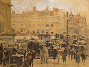 Godziny szczytu, Oxford Circus (toaleta i szelak z ołówkiem na przyciemnionym papierze)
